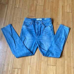 Denim Forum light wash high rise skinny jeans
